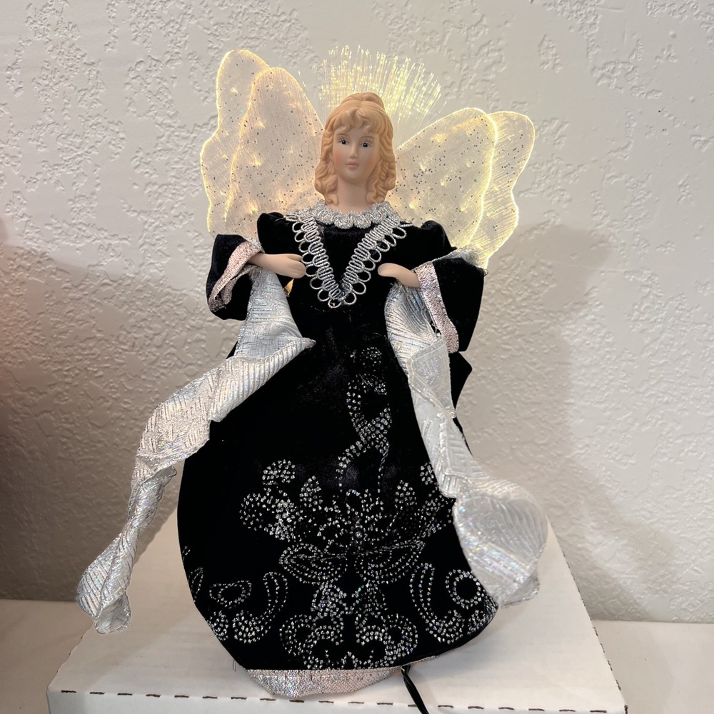 Yuletide Traditions Christmas Fiber Optic Angel 10"‎ Works VTG Multiple Colors